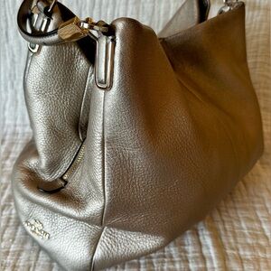 Coach Metallic Silver Shoulder Bag